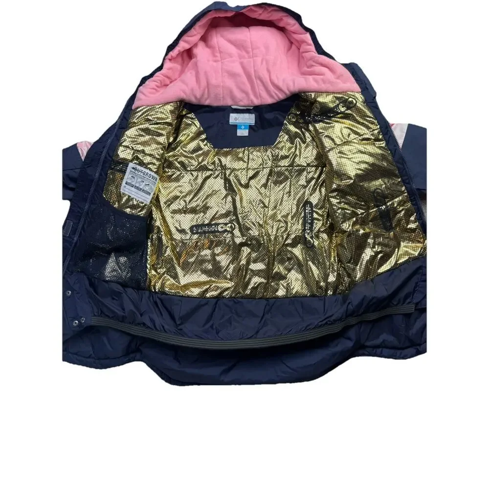 Columbia Girl's Pink Navy Mighty Mogul II Insulated‎ Winter Snow Jacket Size XL